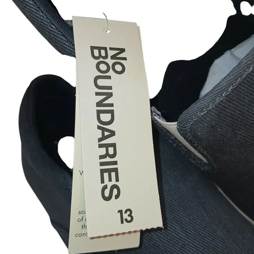 NO BOUNDARIES Men's New w/Tags Charcoal Gray Slip-On Deck Sneakers - Size: 13